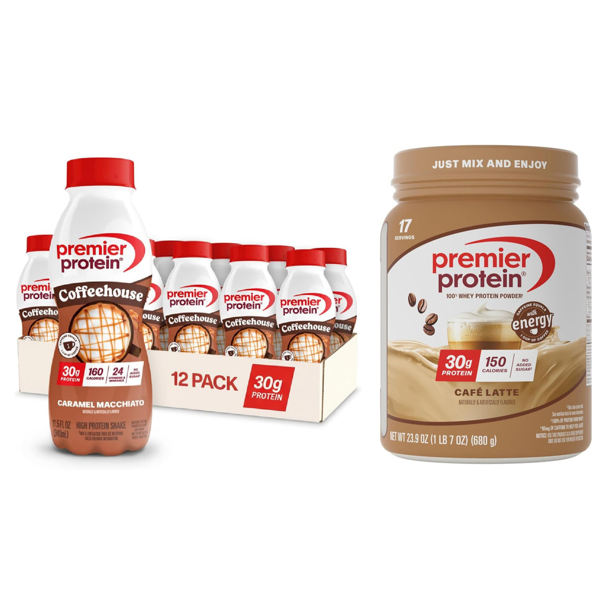 Premier Protein Powder, Vanilla Milkshake, 30g Protein, 1g Sugar, 100% Whey Protein, Keto Friendly, No Soy, Gluten Free, 23.3 oz (17 Servings)