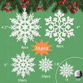 kockuu Christmas Decorations Snowflake Ornament White for Tree Decor Craft