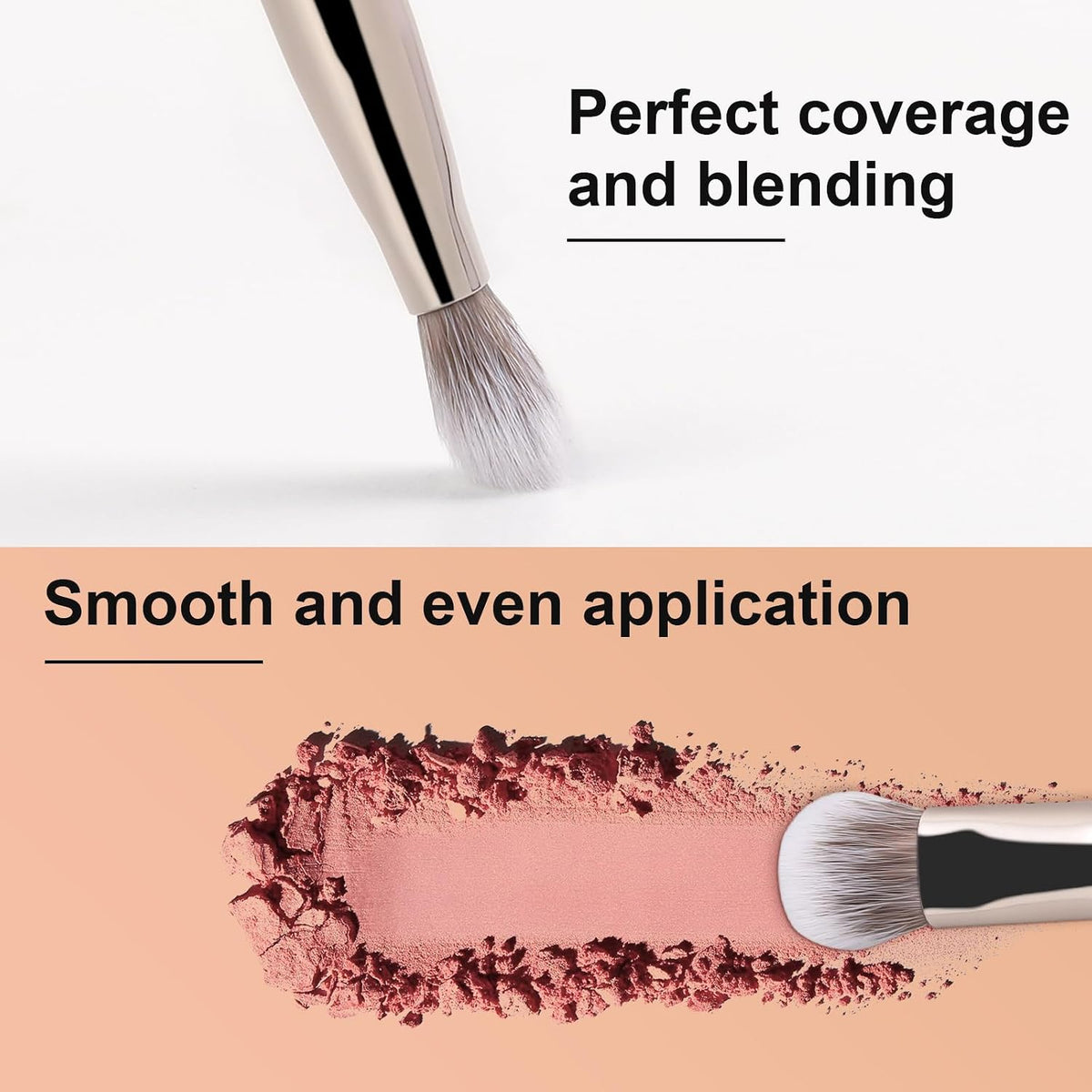 TEOYALL Eye Crease Brush, Soft Dense Synthetic Bristles Eyeshadow Brush Flat Concealer Brush For Powder Cream Concealer Highlight