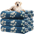 Rezutan 1 Pack 3 Blankets for Dogs, Dog Blanket for Large & Medium Pet Cat, Premium Soft Fluffy Suitable for Dog Kennels & Beds, Sofas, Gifts Puppy Essentials, 41x31inch, Gray/Blue/Beige