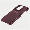 Personalise Gold Silver Initial Letters Leather Case for iPhone 14 15 16 17 Pro max 13 17 Pro Xs Max 12 11 XR 14 15 16 Plus 17air Luxury Lizard Skin Texture PU Cover (Burgundy)