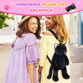 Cat Shaped Purse for Women Crossbody Bag Plush Black Funny Furry Fuzzy Shoulder Bag Cute Animal Purse(Black Cat)