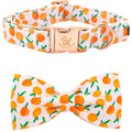 Fall Dog Collar with Bow, Black and Orange Print Fall Pet Collars Small