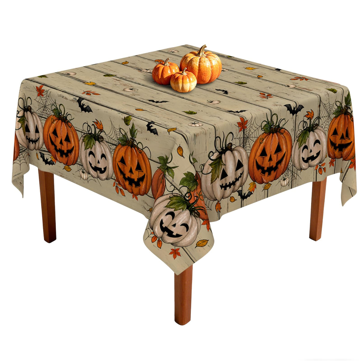 Fall Thanksgiving Tablecloth Waterproof Pumpkin Table Cloths for Autumn Harvest Indoor Outdoor Dining Room Decor-60 * 84" Oval