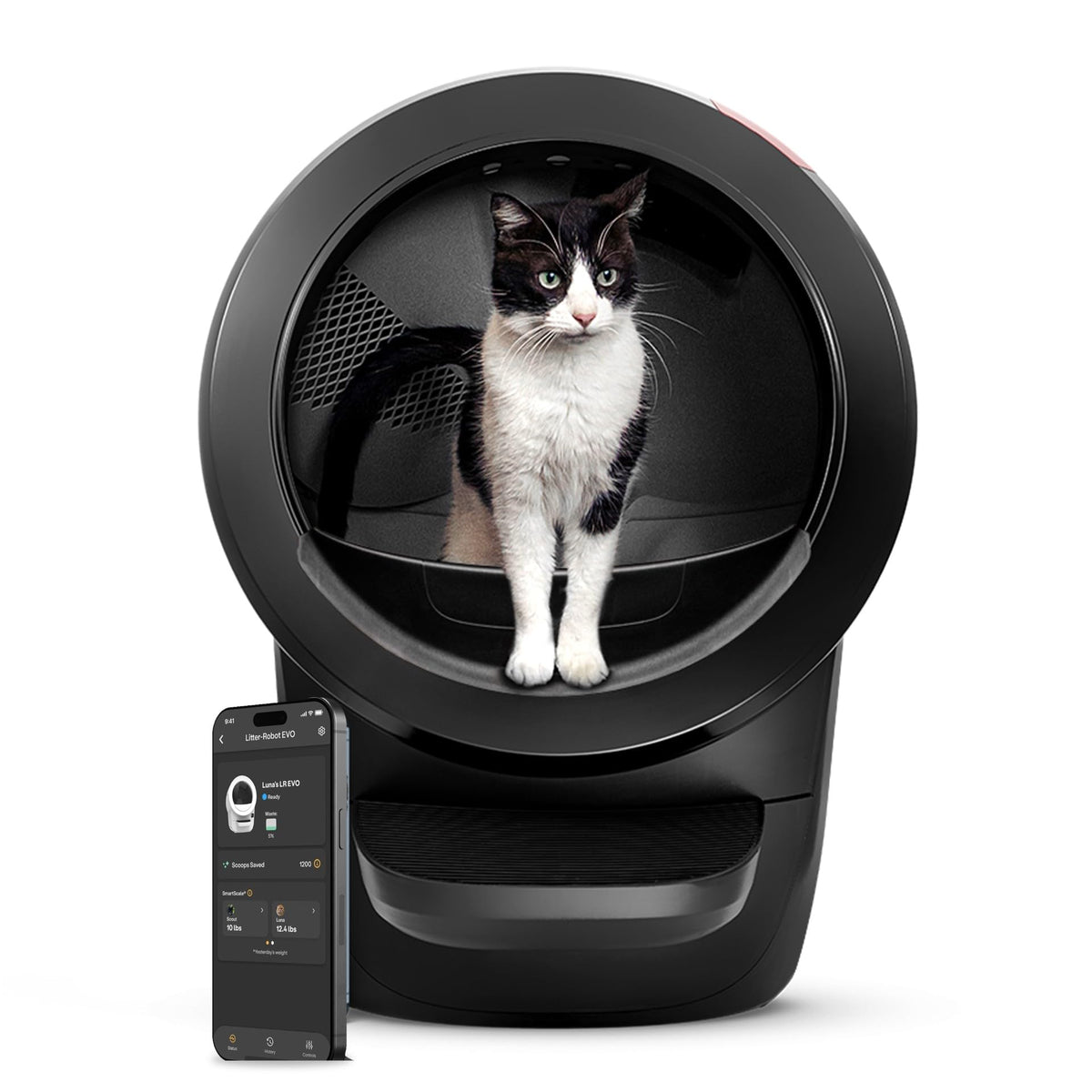 Litter-Robot 4 Supply Bundle by Whisker, Black - Automatic | Automatic, Self-Cleaning Cat Litter Box, Includes 3 OdorTrap Refills, 10 Liners, 30 Cleaner Wipes, & 2 Carbon Filters