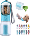 Cibaabo Dog Water Bottle with Food Container & Poop Bag Holder, Travel Water Bowl, Portable Pet Dispenser, Dog Gifts Stuff Accessories Items, Puppy Essentials for Yorkie Chihuahua Walking Hiking