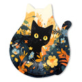 Ergonomic Mouse Pad with Wrist Rest, Cute Cat Memory Foam Padded Pain Relief Non-Slip Wrist Support Mouse Mat for Gaming Work Computer Laptop, Funny Office Supplies Desk Accessory, Jet Black
