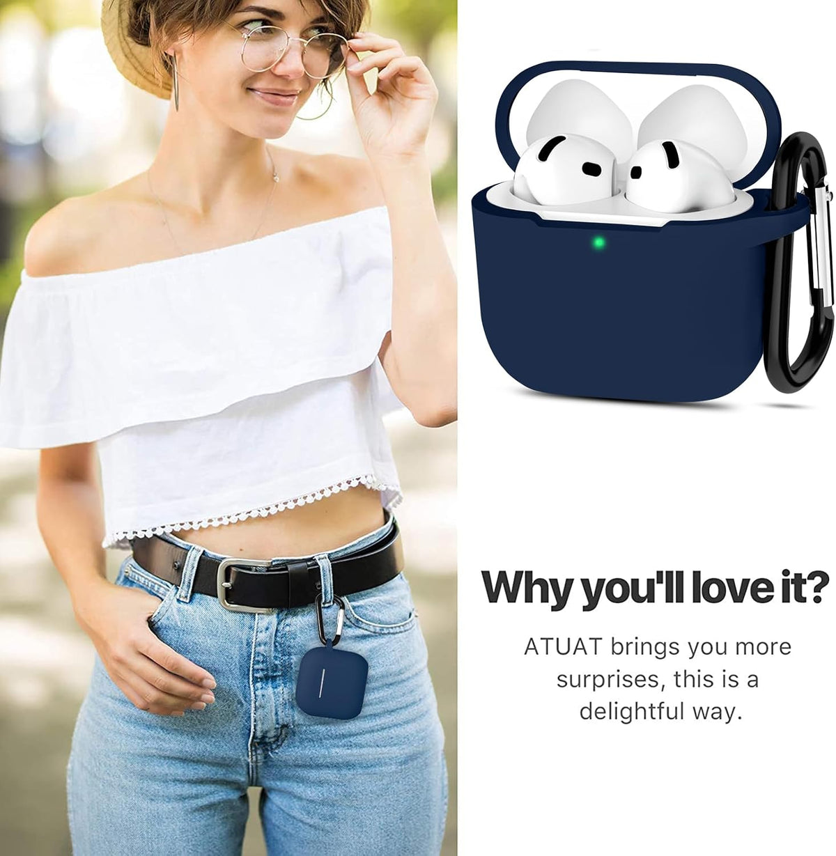 for AirPods 4/5 Case Cover with Cleaner kit, Midnight Blue