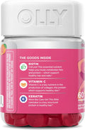 OLLY Hair Skin and Nails Gummies - Undeniable Beauty with Biotin 2500mcg Per 2 Gummies, Keratin & Vitamin C - Supports Healthy Hair, Skin, & Nails - Grapefruit Flavor - 60 Count