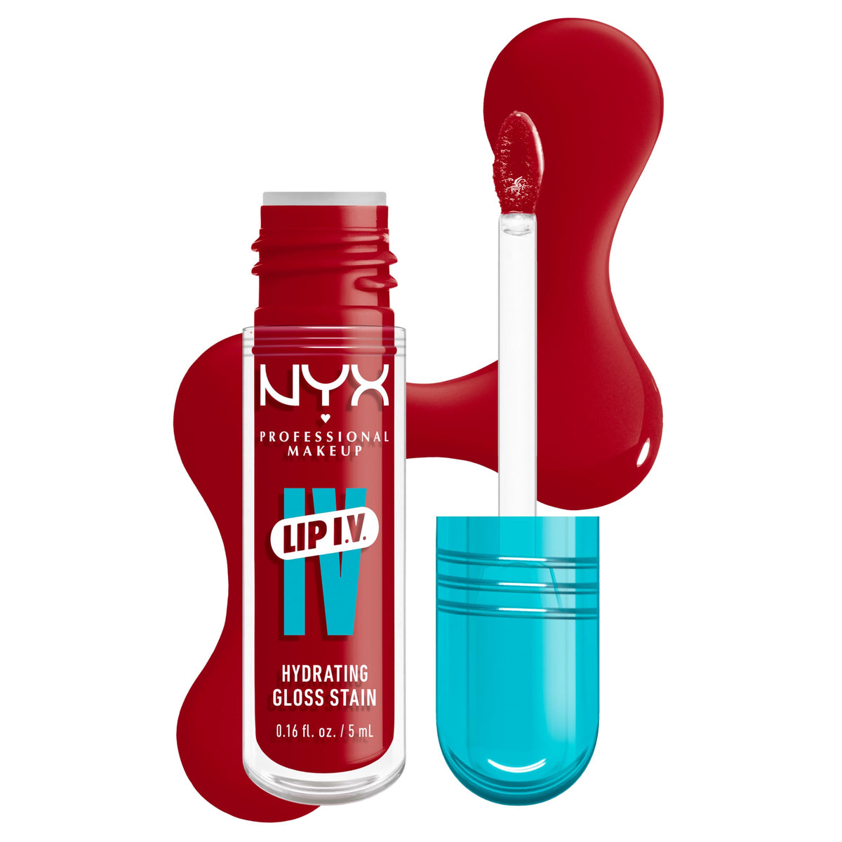 NYX PROFESSIONAL MAKEUP Lip IV Hydrating Glossy Lip Stain, Long-Lasting, Tinted, Vegan Formula with 12 HR Hydration - Petal Pourin' (Pink)