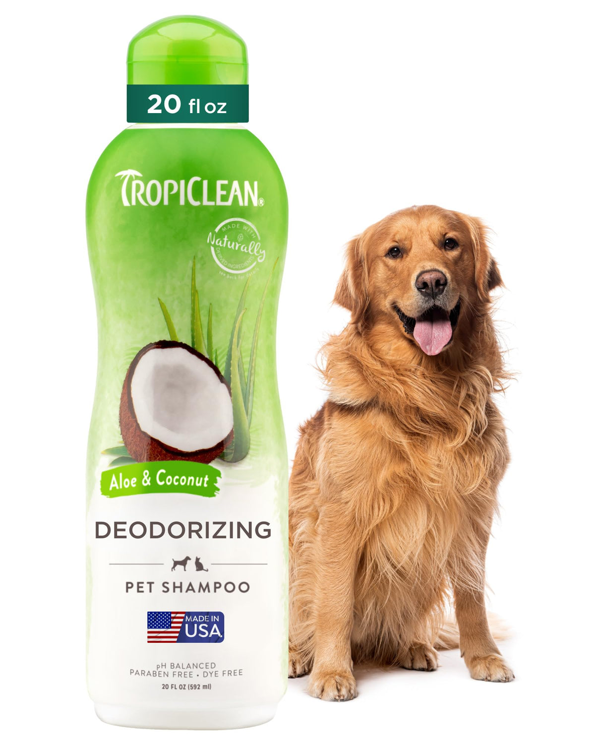 TropiClean 2-in-1 Dog Shampoo and Conditioner, Moisturizing Dog Detangler, Puppy Safe, Made in the USA, Papaya Scent, Cat & Kitten Safe, 20oz.