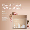 Saltair Multi-Lipid Body Butter - Rich, Nourishing Hydrating Body Cream with Ceramide Complex, Coconut Oil, Shea Butter, and Sea Buckthorn. Moisturizing Dry Skin Care. 10oz Jar - Santal Bloom