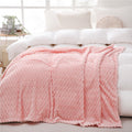 Puncuntex Burnt Orange Throw Blanket 50"×60" Fuzzy 3D Jacquard Decorative