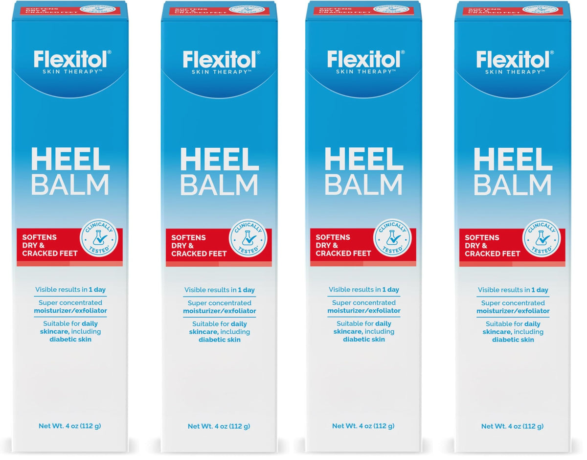 Flexitol Heel Balm, Cracked Heel Cream & Foot Balm, Intensive Hydration for Dry, Rough Feet & Heels, Urea-Based Moisturizing Cream, 4 oz Tube