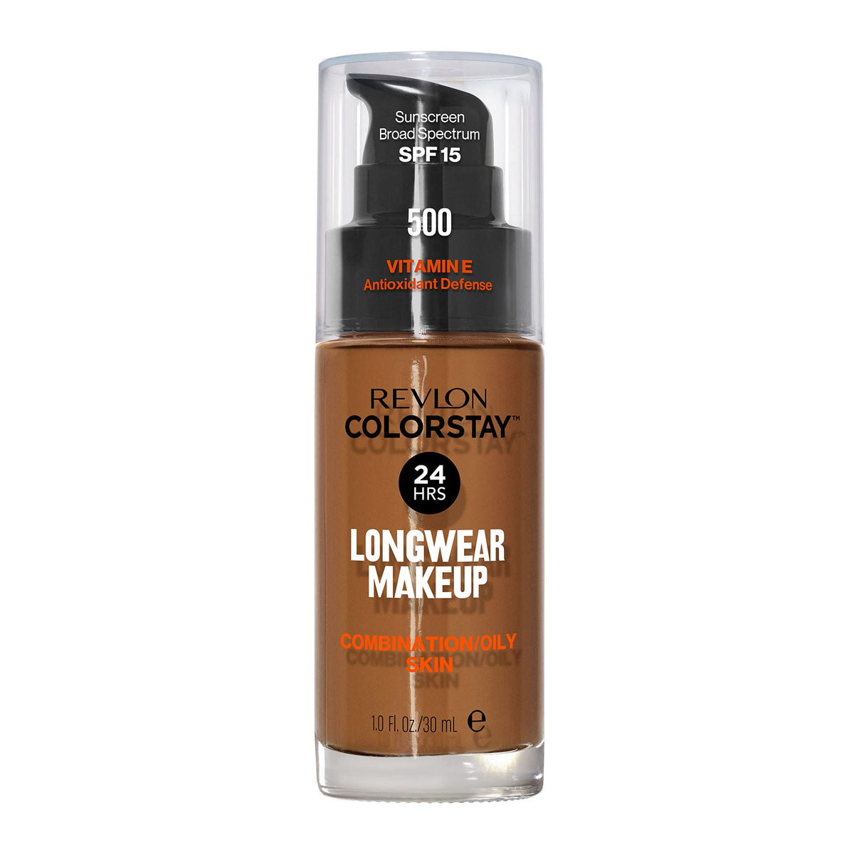 Revlon Liquid Foundation, ColorStay Face Makeup for Combination & Oily Skin, SPF 15, Medium-Full Coverage with Matte Finish, 360 Golden Caramel, 1 Fl Oz