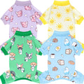 4 Pack Dog Christmas Pajamas Reindeer Puppy Clothes Cute Santa Claus Dog Pajamas Costumes Outfit Red Green Medium