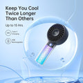 JISULIFE Handheld Portable Fan, 5000mAh Stronger and Longer-Lasting Battery | 5 Speeds, 12-Blade Turbo For Powerful Wider Wind, LED Display, Rechargeable Personal Fan for Travel Concerts Makeup-Black