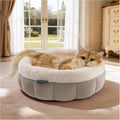 BALANCE Cat Beds for Indoor Cats, Washable Round Cat Bed, Cute Kitten Bed with Anti-Slip Bottom for Kitty and Puppy, 18 Inches, Goat