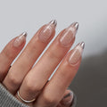 BTArtbox Press On Nails, Liquid Radiance, Medium Almond, Cat Eye, 32Ct | Lamp-Curable 4-Week Wear, Salon-Quality Natural Nails, 10-Minute Easy Daily Application, 16 Sizes, All-in-One Complete Kit