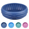 Dog Lick Bowl, Animire Freeze Lick Mat for Dogs, Non-Slip Slow Feeder Licking Bowl Enrichment Treat for Distraction Anxiety Relief, Food Grade Silicone, Dishwasher Safe(Dark Blue,S)