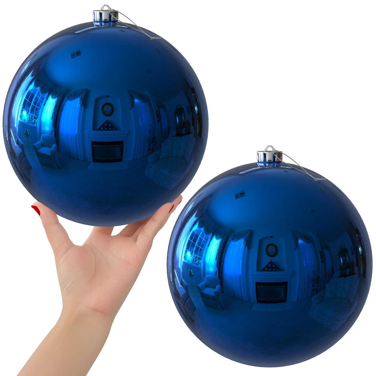 White 4.0" Large Christmas Balls - Christmas Tree Decoration Ornaments Shatterproof Hanging Balls for Birthday Halloween Holiday Wedding Decorations Set of 4pcs