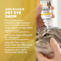 Dog and Cat Eye Care Solution for Dog & Cat – Vet Recommended Eye Cleaner, Helps Remove Eye Discharge & Tear Stains, Supports Eye Hygiene, Gentle Daily Use Eye Wash - 1 Oz 30 Ml