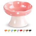 Orange Mushroom Cat Bowl, Elevated Ceramic Bowl for Cats