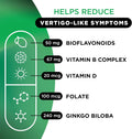 LIPO Balance Support Supplement for Dizziness & Vertigo - Inner Ear Health & Circulation Formula with Ginkgo Biloba, Vitamin D & B Complex - Supports Balance & Stability - 30 Ct