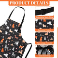 Dog Grooming Waterproof Apron with 2 Pockets, Cute Animals Puppy Dog Pets Apron