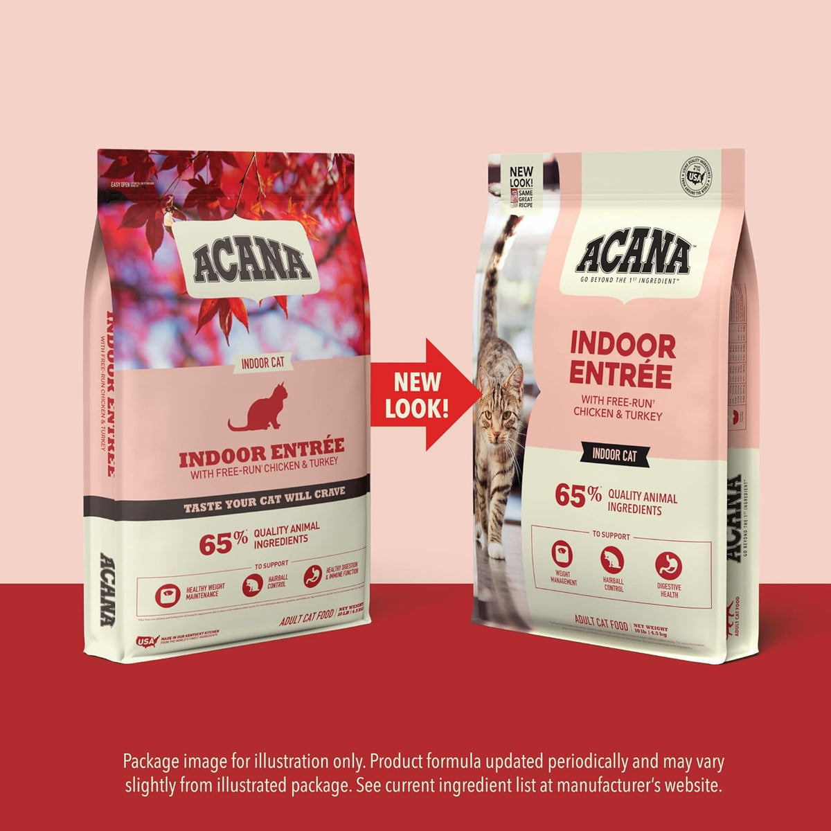 ACANA Dry Cat Food for Indoor Cats Indoor Entrée Chicken Turkey, 10lb Bag | Includes Probiotics, Digestive Health, Weight Management, Free-Run Poultry, World's Finest Ingredients