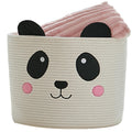 VK VK·LIVING Animal Baskets Large Woven Cotton Rope Storage with Cute Cat Design Laundry Organizer for Towels, Blanket, Toys, Clothes, Gifts – Cat Toy Box Pet or Baby Gift Baskets 15"Lx14H"