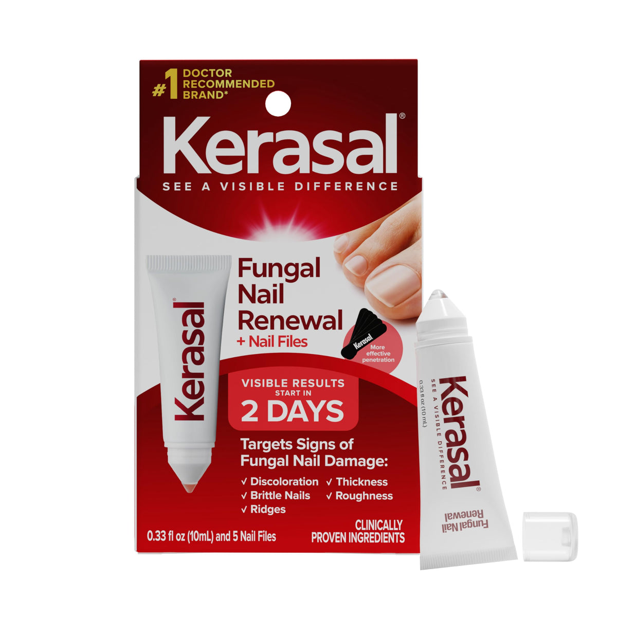 Kerasal Nail Renewal, Restorative Nail Repair for Damaged Nails, 0.33 fl oz (Packaging May Vary)
