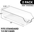 Simple Houseware Soda Can Organizer Dispenser Refrigerator/Pantry, Set of 2 | Clear
