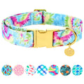 Fall Plaid Dog Collar with Maple Leaf Charm – Adjustable Autumn Checkered Dog Collar for Small Medium Large Dogs, Soft Cotton Puppy Collars with Quick Release Buckle and Metal D-Ring