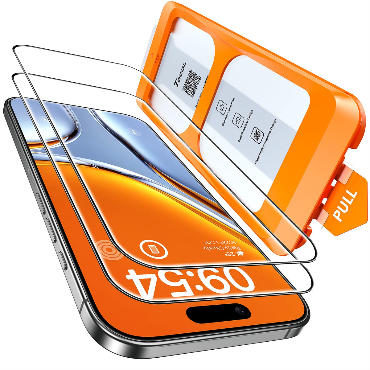 TOCOL for iPhone 15 Pro Screen Protector, Easy Installation