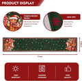 Christmas Table Runner 13 x 72 Inch Green Gingerbread Candy Cane Table Runners for Xmas Dinning Table Decorations