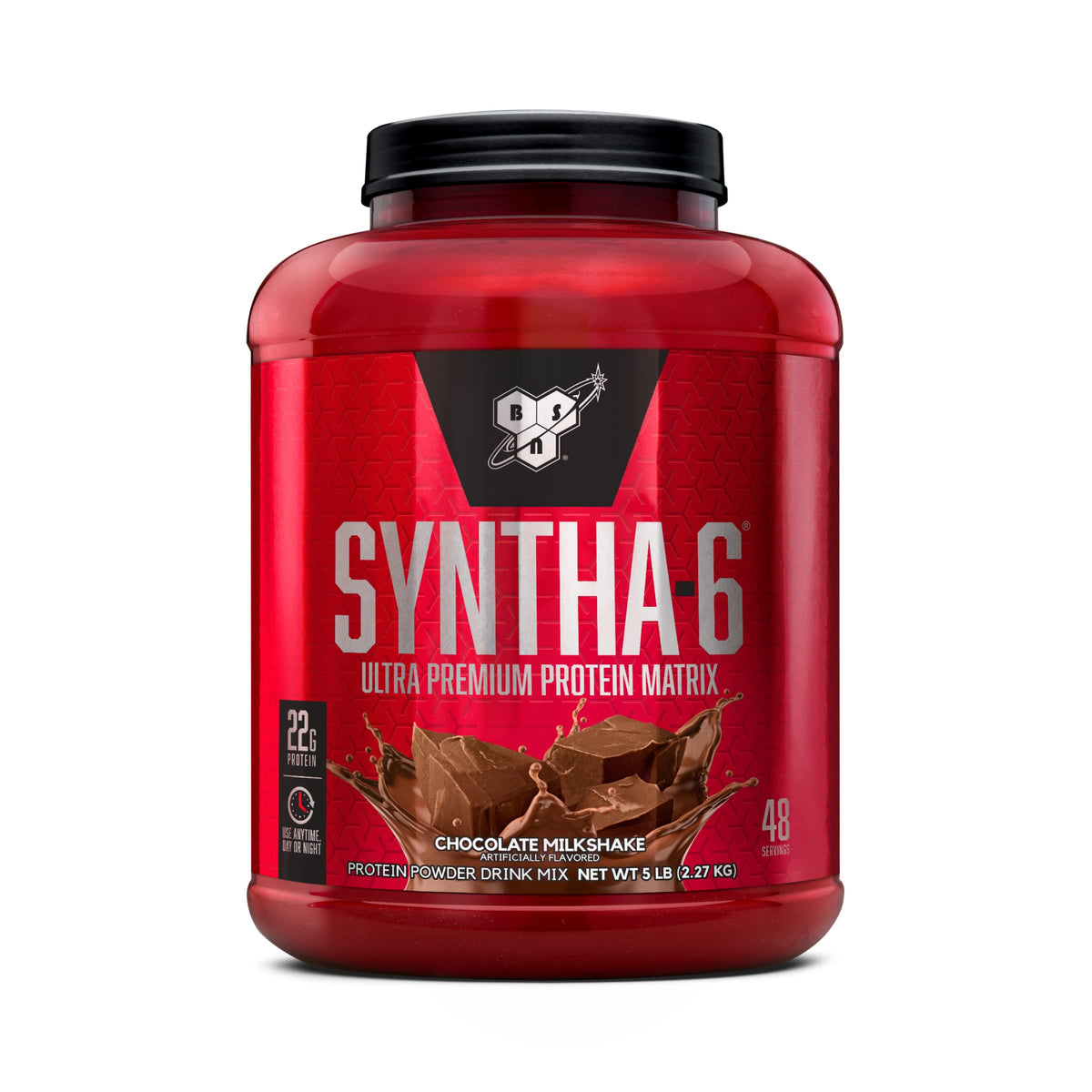 BSN SYNTHA-6 Whey Protein Powder, Micellar Casein, Milk Protein Isolate Powder, Vanilla Ice Cream, 5 Pounds, 48 Servings (Pack of 1) - Package May Vary