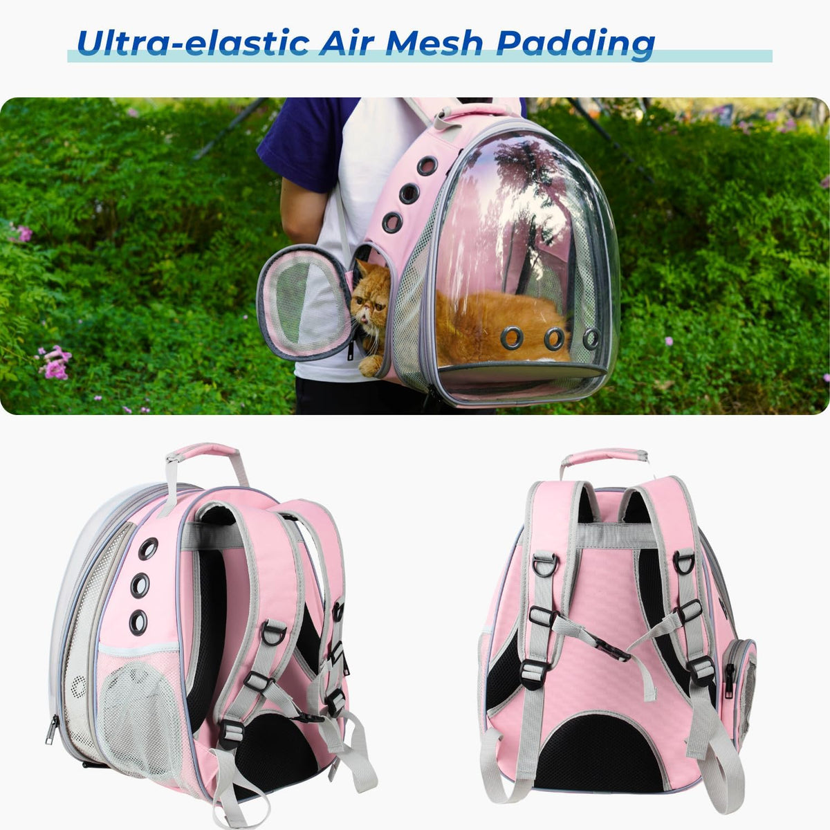 Lollimeow Expandable Bubble Cat Carrier Backpack, Supports up to 16 lbs