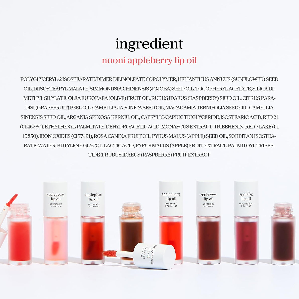 NOONI Korean Lip Oil - Appleberry - pH Color-Changing Plumping Lip Gloss
