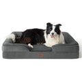 Bedsure Orthopedic Dog Bed Medium Size Dogs - Washable Small Medium Dog Cat Bed Waterproof, Comfort Cats Couch Sofa with Washable Removable Cover, Pets Bed with Nonskid Bottom, Grey, 28"