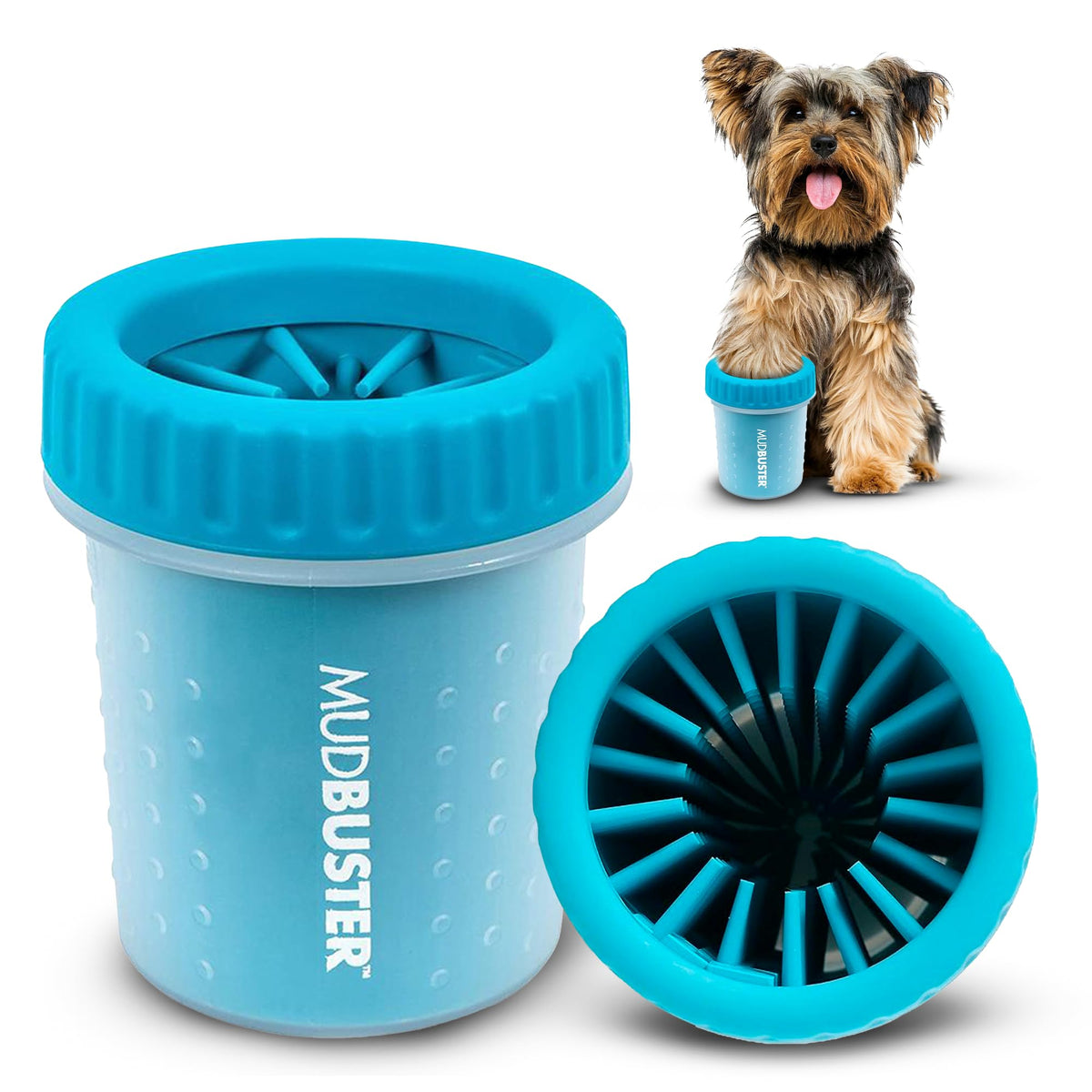 Dexas MudBuster Medium Dog Paw Cleaner, Fuchsia, Fits 1.5"-2.5" Wide Paws, Gentle Silicone Bristles for Quick, Easy Cleaning