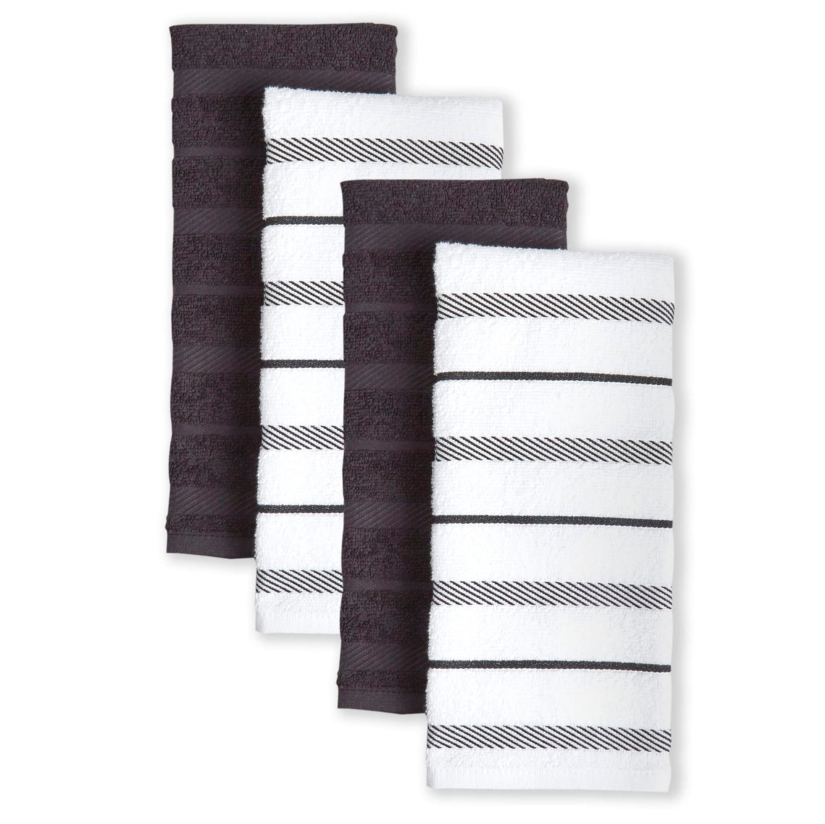 KitchenAid Albany Kitchen Towel 4-Pack Set, Honey Orange/White, 16"x26"