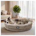 BALANCE Cat Bed Kitten Bed, Washable Round Cat Beds for Indoor Cats, Super Soft Plush Faux Fur Pet Bed for Puppy and Kitten with Anti-Slip Bottom