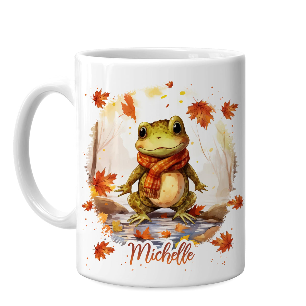 Hyturtle Fall Cat Maple Leaves Coffee Mug with Spoon Gifts on Birthday