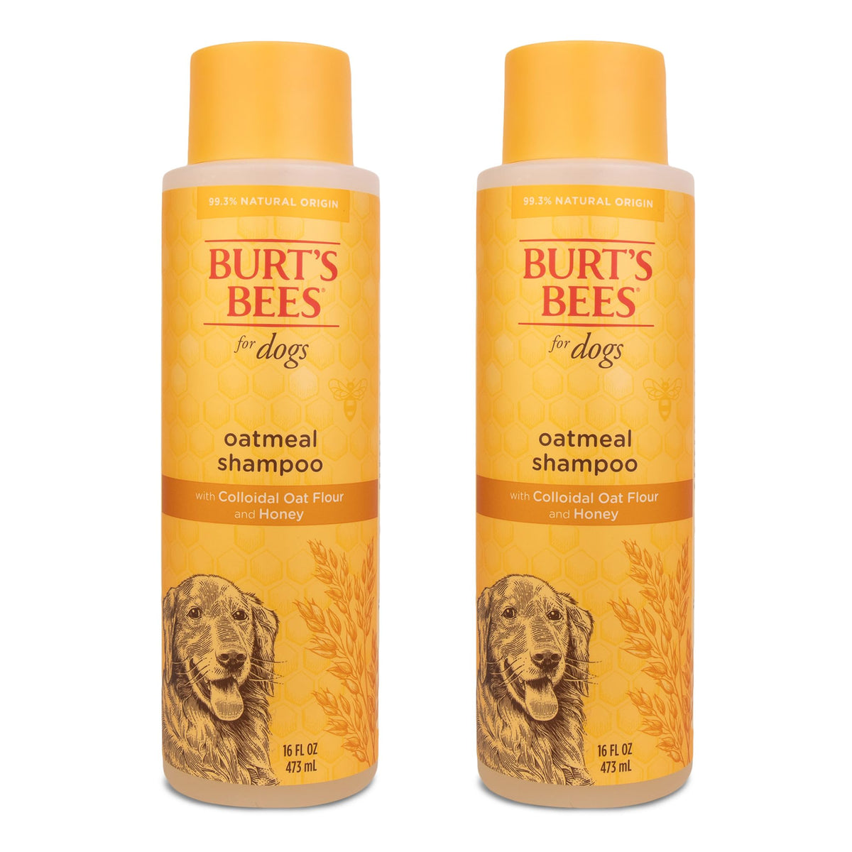 Burt's Bees for Pets Oatmeal Dog Shampoo with Honey, Soothing Formula for Itchy and Sensitive Dog Skin, Colloidal Oat Flour and Honey, pH Balanced, Sulfate-Free, 16 Fl Oz