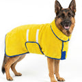 Dog Bathrobe, Super Absorbent for Small to Large Dogs, Dark Blue XL | Dog Robes with Soft Fleece, Warm & Cozy, Adjustable Fit, and Quick Drying Coat for Baths Swimming and Grooming