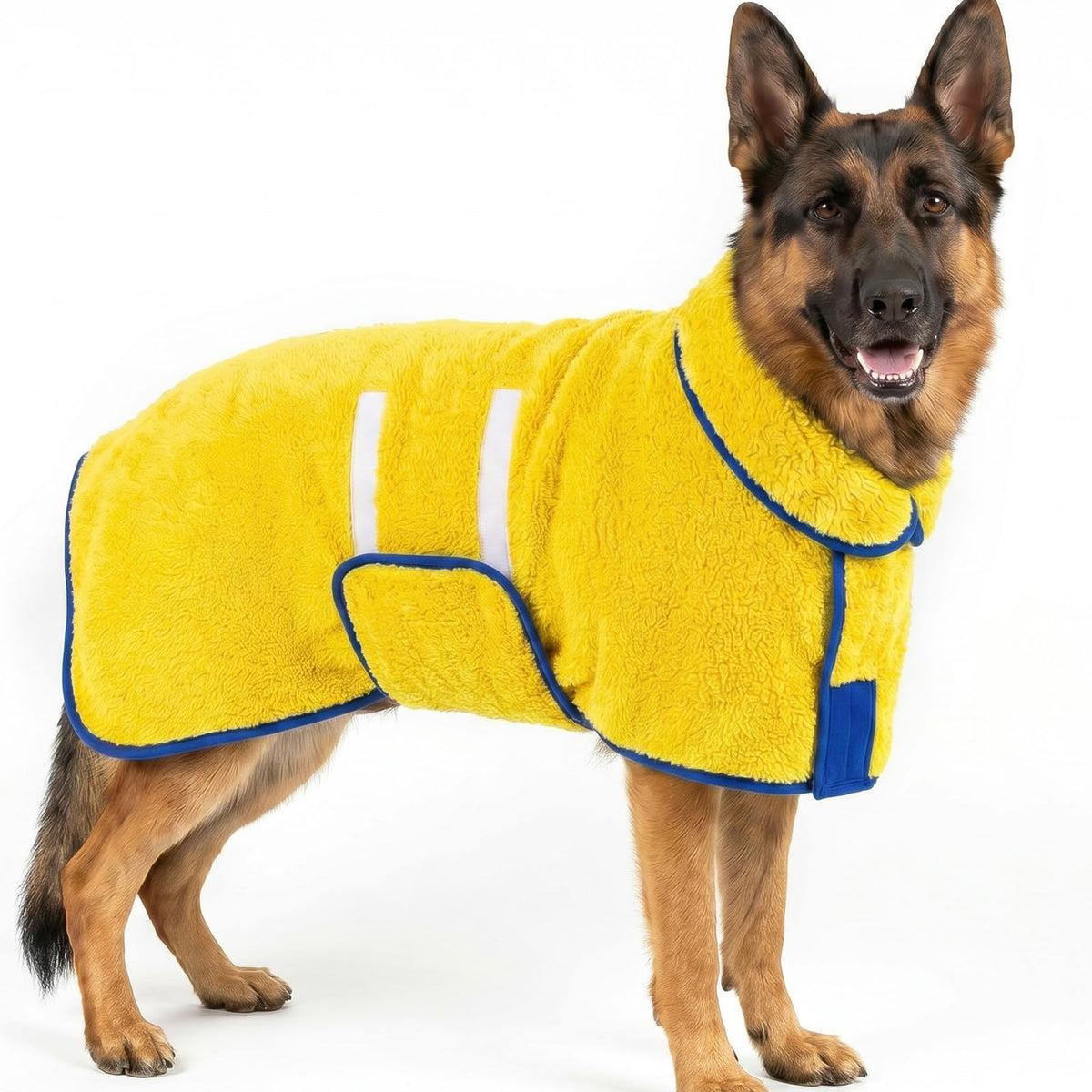 Dog Bathrobe, Super Absorbent for Small to Large Dogs, Dark Blue XL | Dog Robes with Soft Fleece, Warm & Cozy, Adjustable Fit, and Quick Drying Coat for Baths Swimming and Grooming