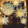 Paper Snowflake Lanterns with Lights, 5 Pack Christmas Hanging Decorations