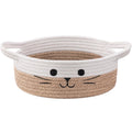 Small Woven Rope Storage Basket, Cute Cat Toy Basket for Living Room, Baby Baskets for Nursery, Gift Baskets Empty for Baby Shower, Grey, 9.8 x 4 inches