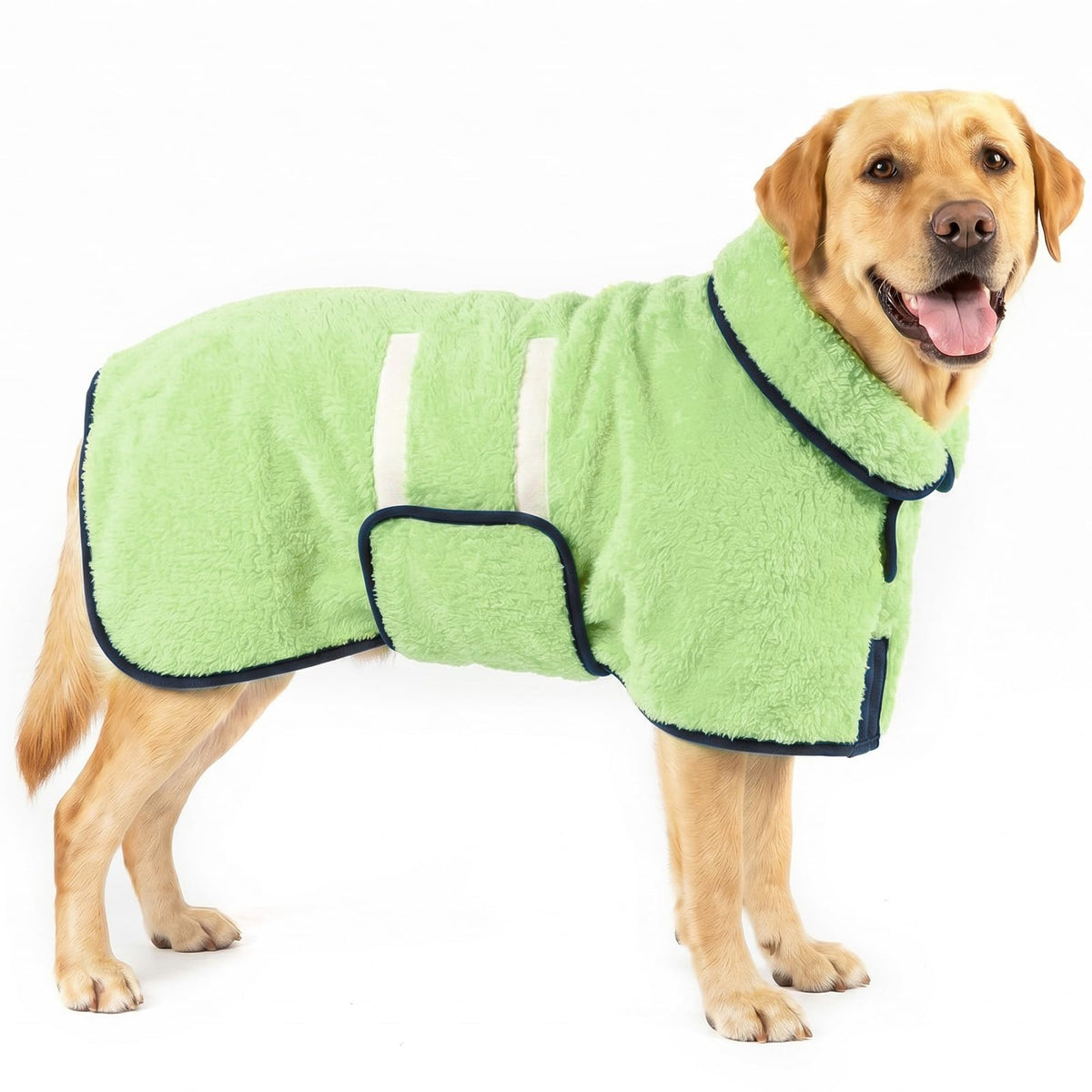 Dog Bathrobe, Super Absorbent for Small to Large Dogs, Dark Blue XL | Dog Robes with Soft Fleece, Warm & Cozy, Adjustable Fit, and Quick Drying Coat for Baths Swimming and Grooming